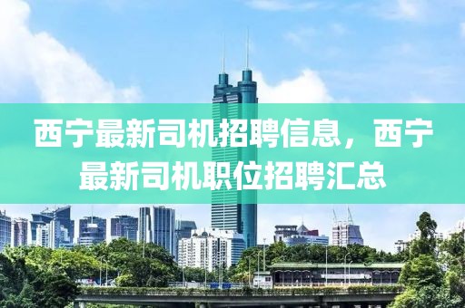 西宁最新司机招聘信息，西宁最新司机职位招聘汇总