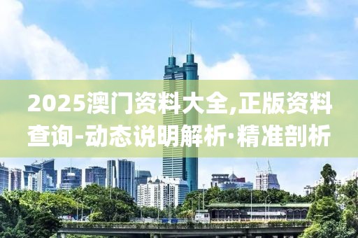 2025澳门资料大全,正版资料查询-动态说明解析·精准剖析