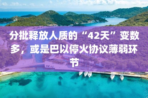 分批释放人质的“42天”变数多，或是巴以停火协议薄弱环节