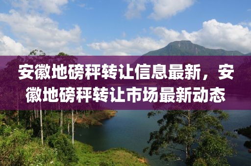 安徽地磅秤转让信息最新，安徽地磅秤转让市场最新动态