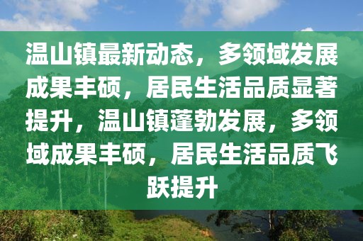 温山镇最新动态，多领域发展成果丰硕，居民生活品质显著提升，温山镇蓬勃发展，多领域成果丰硕，居民生活品质飞跃提升