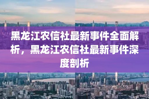 黑龙江农信社最新事件全面解析，黑龙江农信社最新事件深度剖析