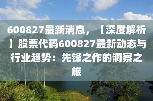 600827最新消息，【深度解析】股票代码600827最新动态与行业趋势：先锋之作的洞察之旅