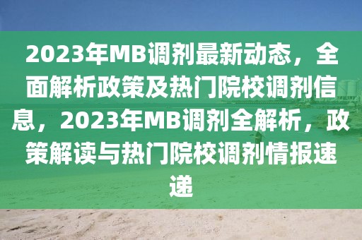 2023年MB调剂最新动态，全面解析政策及热门院校调剂信息，2023年MB调剂全解析，政策解读与热门院校调剂情报速递