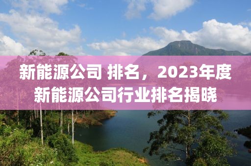 新能源公司 排名，2023年度新能源公司行业排名揭晓