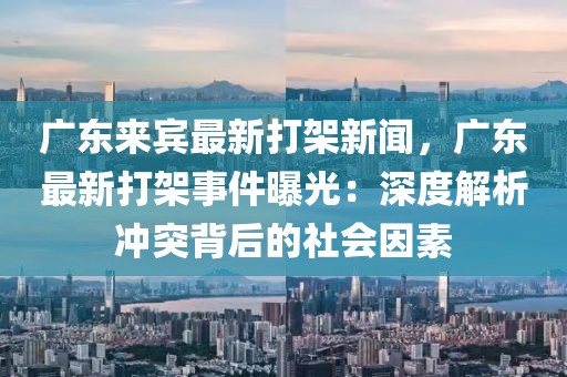 广东来宾最新打架新闻，广东最新打架事件曝光：深度解析冲突背后的社会因素