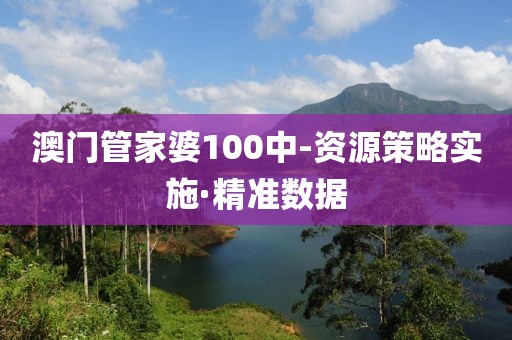 澳门管家婆100中-资源策略实施·精准数据