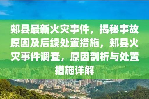 郏县最新火灾事件，揭秘事故原因及后续处置措施，郏县火灾事件调查，原因剖析与处置措施详解