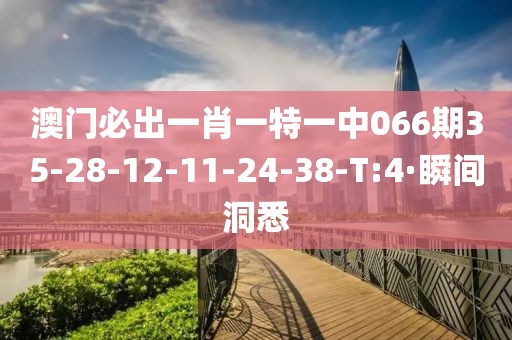 澳门必出一肖一特一中066期35-28-12-11-24-38-T:4·瞬间洞悉