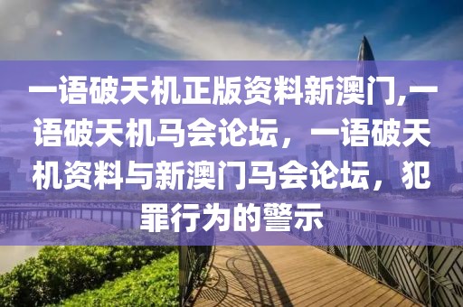 一语破天机正版资料新澳门,一语破天机马会论坛，一语破天机资料与新澳门马会论坛，犯罪行为的警示