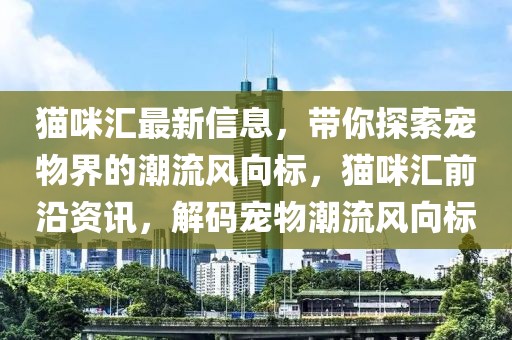 猫咪汇最新信息，带你探索宠物界的潮流风向标，猫咪汇前沿资讯，解码宠物潮流风向标