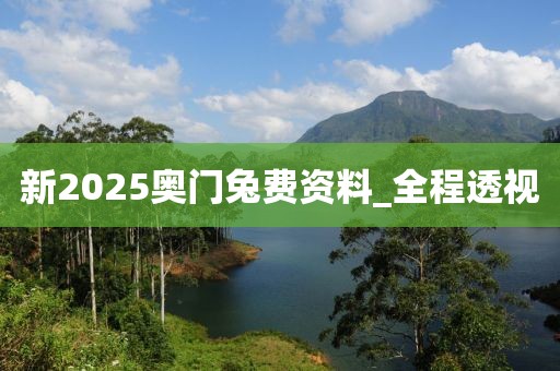 新2025奥门兔费资料_全程透视