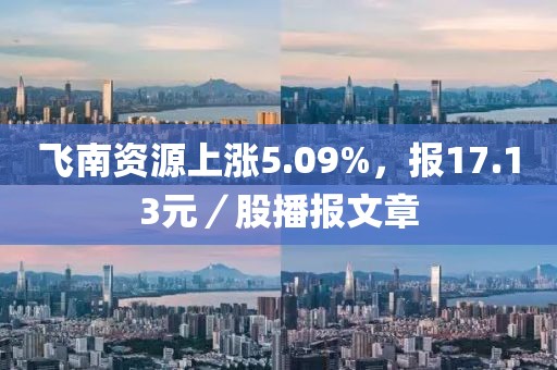 飞南资源上涨5.09%，报17.13元／股播报文章