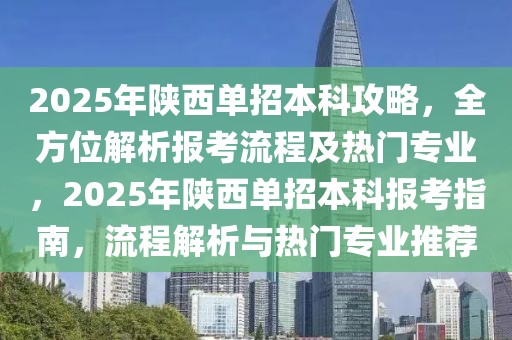 2025年陕西单招本科攻略，全方位解析报考流程及热门专业，2025年陕西单招本科报考指南，流程解析与热门专业推荐