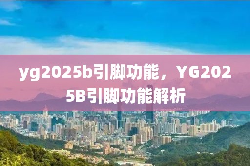 yg2025b引脚功能，YG2025B引脚功能解析