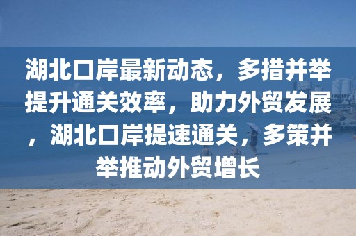 湖北口岸最新动态，多措并举提升通关效率，助力外贸发展，湖北口岸提速通关，多策并举推动外贸增长