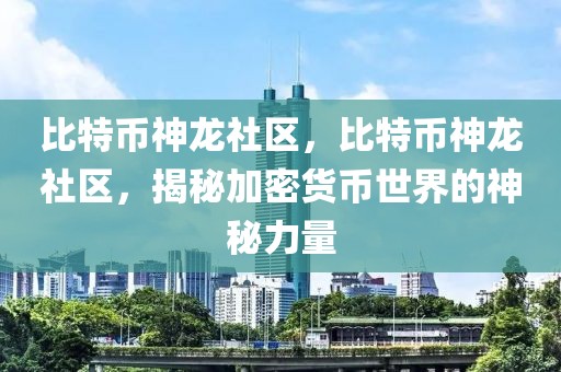 比特币神龙社区，比特币神龙社区，揭秘加密货币世界的神秘力量