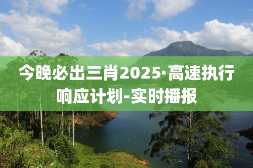 今晚必出三肖2025·高速执行响应计划-实时播报