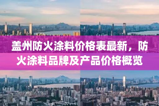 盖州防火涂料价格表最新，防火涂料品牌及产品价格概览