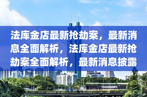 法库金店最新抢劫案，最新消息全面解析，法库金店最新抢劫案全面解析，最新消息披露