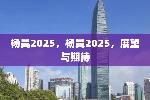 杨昊2025，杨昊2025，展望与期待