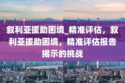 叙利亚援助困境_精准评估，叙利亚援助困境，精准评估报告揭示的挑战