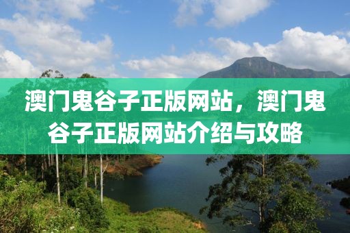 澳门鬼谷子正版网站，澳门鬼谷子正版网站介绍与攻略