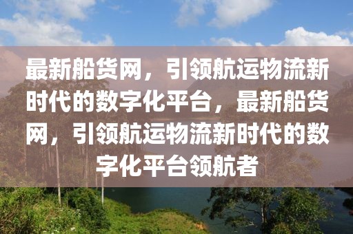 最新船货网，引领航运物流新时代的数字化平台，最新船货网，引领航运物流新时代的数字化平台领航者