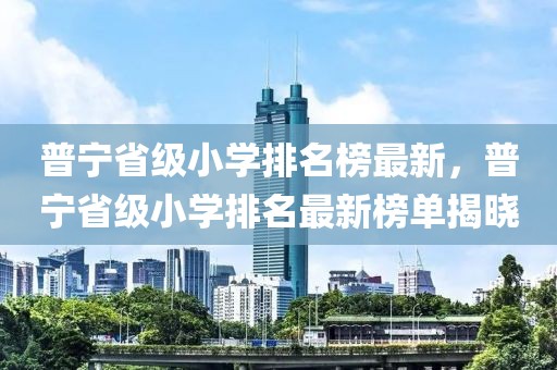 普宁省级小学排名榜最新，普宁省级小学排名最新榜单揭晓