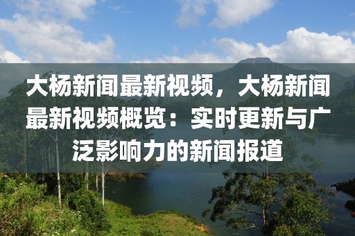 大杨新闻最新视频，大杨新闻最新视频概览：实时更新与广泛影响力的新闻报道