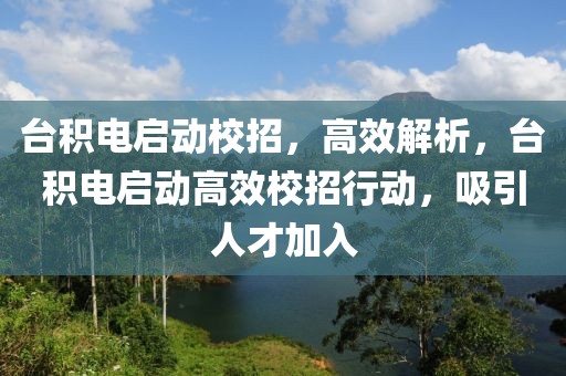 台积电启动校招，高效解析，台积电启动高效校招行动，吸引人才加入