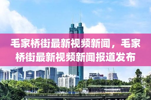 毛家桥街最新视频新闻，毛家桥街最新视频新闻报道发布