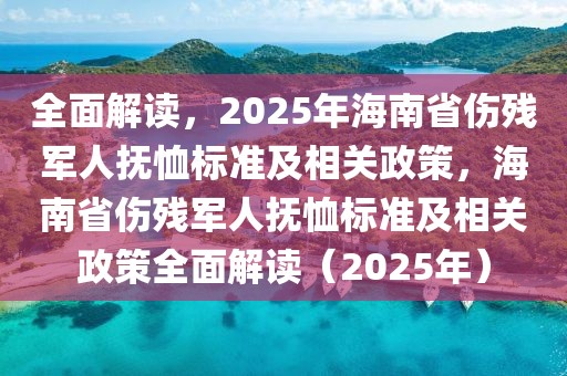 全面解读，2025年海南省伤残军人抚恤标准及相关政策，海南省伤残军人抚恤标准及相关政策全面解读（2025年）