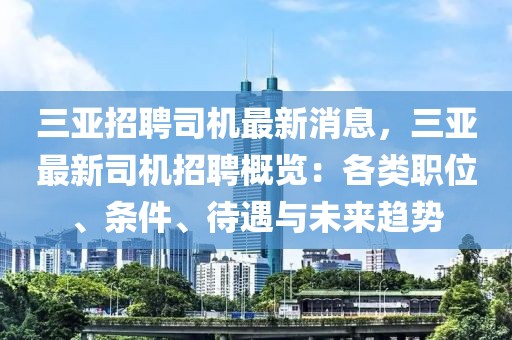 三亚招聘司机最新消息，三亚最新司机招聘概览：各类职位、条件、待遇与未来趋势