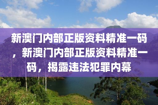 新澳门内部正版资料精准一码，新澳门内部正版资料精准一码，揭露违法犯罪内幕