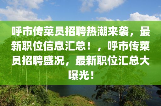 呼市传菜员招聘热潮来袭，最新职位信息汇总！，呼市传菜员招聘盛况，最新职位汇总大曝光！