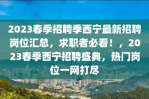 2023春季招聘季西宁最新招聘岗位汇总，求职者必看！，2023春季西宁招聘盛典，热门岗位一网打尽