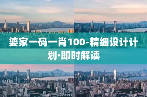 婆家一码一肖100-精细设计计划·即时解读