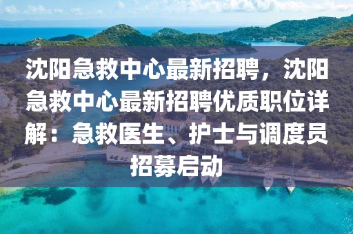 沈阳急救中心最新招聘，沈阳急救中心最新招聘优质职位详解：急救医生、护士与调度员招募启动