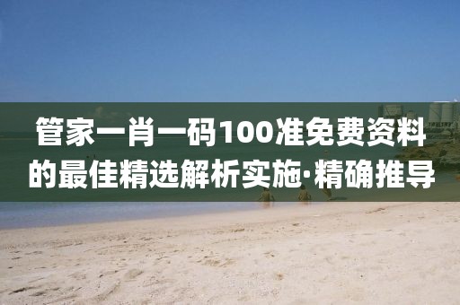 管家一肖一码100准免费资料的最佳精选解析实施·精确推导