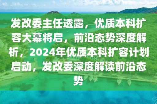 发改委主任透露，优质本科扩容大幕将启，前沿态势深度解析，2024年优质本科扩容计划启动，发改委深度解读前沿态势