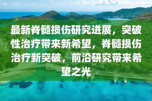 最新脊髓损伤研究进展，突破性治疗带来新希望，脊髓损伤治疗新突破，前沿研究带来希望之光