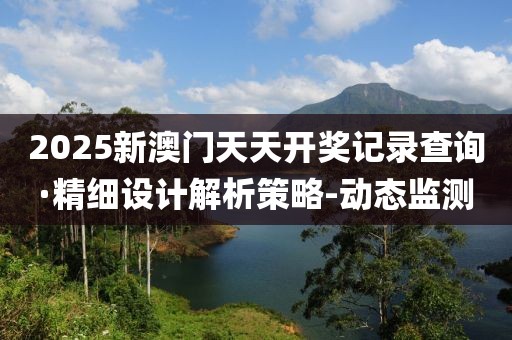 2025新澳门天天开奖记录查询·精细设计解析策略-动态监测