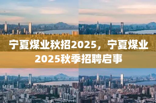 宁夏煤业秋招2025，宁夏煤业2025秋季招聘启事