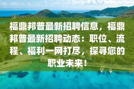 福鼎邦普最新招聘信息，福鼎邦普最新招聘动态：职位、流程、福利一网打尽，探寻您的职业未来！