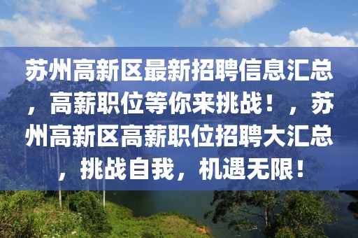 苏州高新区最新招聘信息汇总，高薪职位等你来挑战！，苏州高新区高薪职位招聘大汇总，挑战自我，机遇无限！