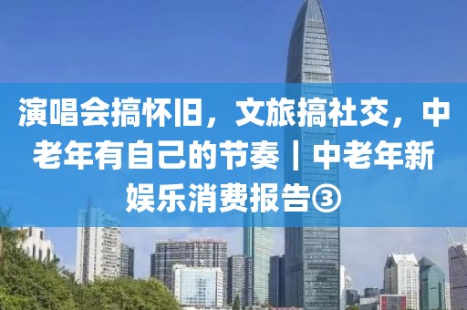 演唱会搞怀旧，文旅搞社交，中老年有自己的节奏｜中老年新娱乐消费报告③