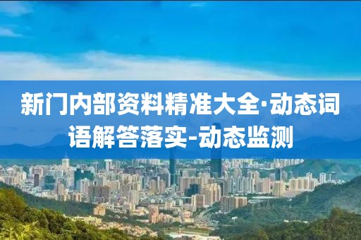 新门内部资料精准大全·动态词语解答落实-动态监测