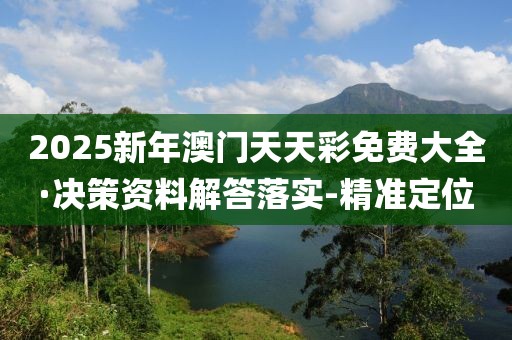 2025新年澳门天天彩免费大全·决策资料解答落实-精准定位